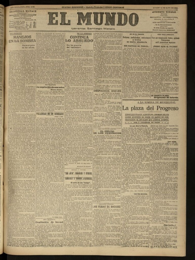 Miniatura de El Mundo del 11 de mayo de 1918 (edición de provincias)