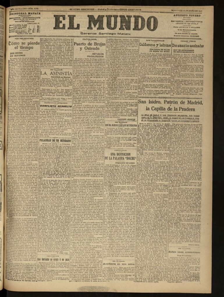 Miniatura de El Mundo del 15 de mayo de 1918 (edición de provincias)