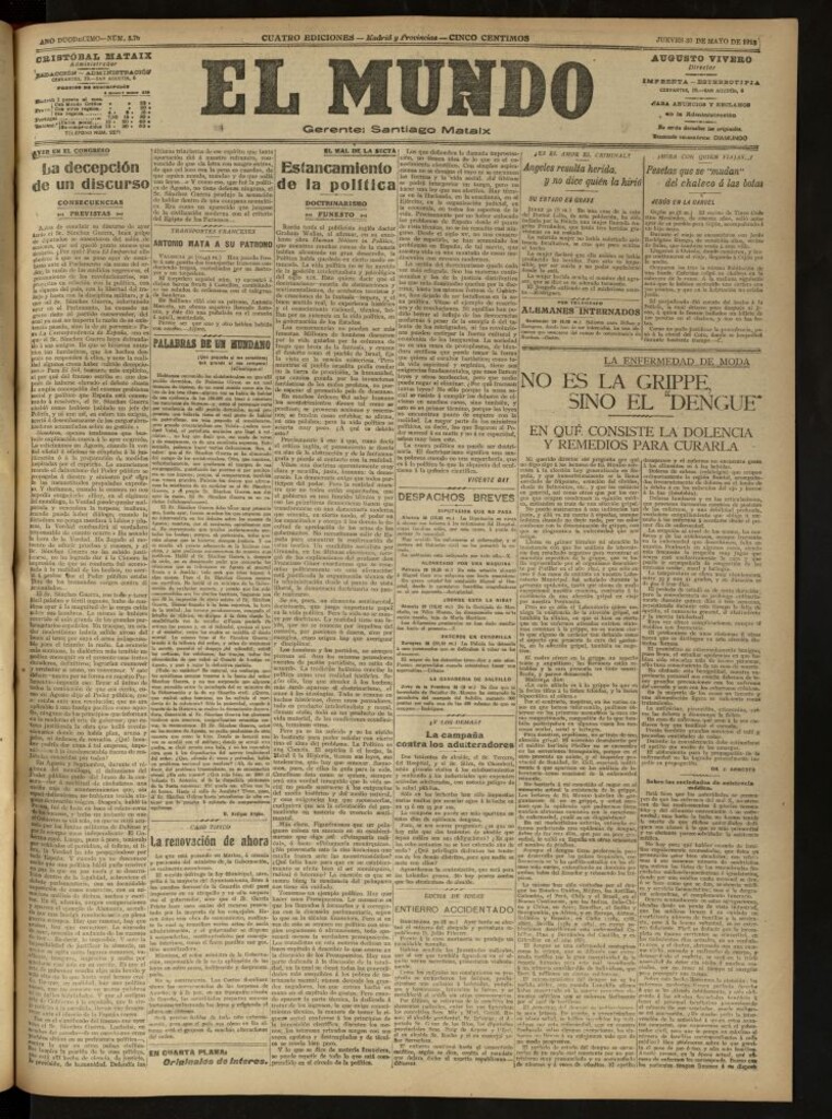 Miniatura de El Mundo del 30 de mayo de 1918 (edición de provincias)