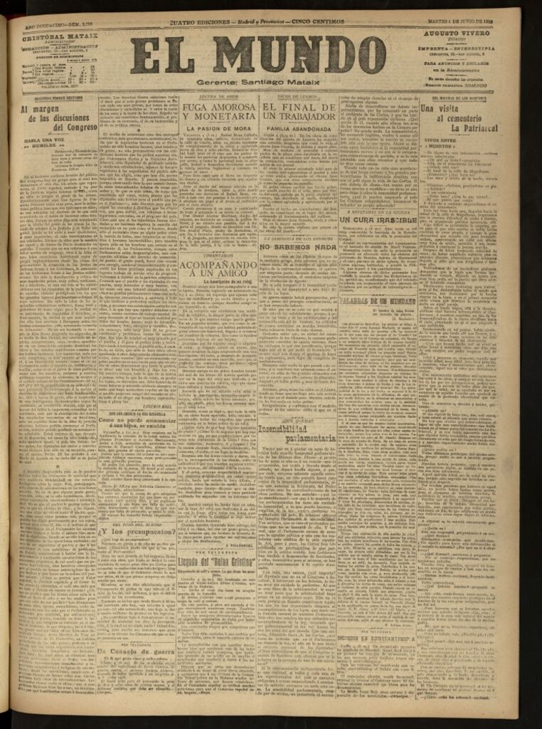 Miniatura de El Mundo del 4 de junio de 1918 (edición de provincias)