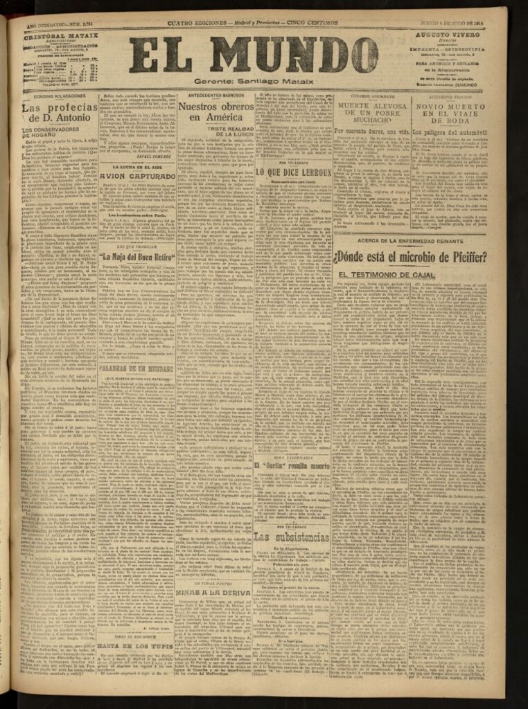 Miniatura de El Mundo del 6 de junio de 1918 (edición de provincias)