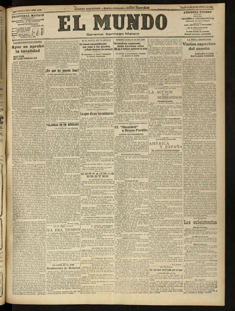 Miniatura de El Mundo del 12 de junio de 1918 (edición de provincias)
