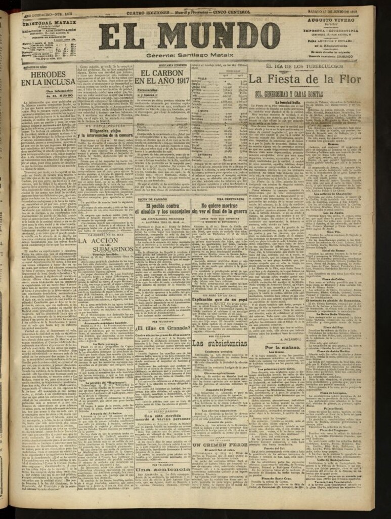 Miniatura de El Mundo del 15 de junio de 1918 (edición de provincias)