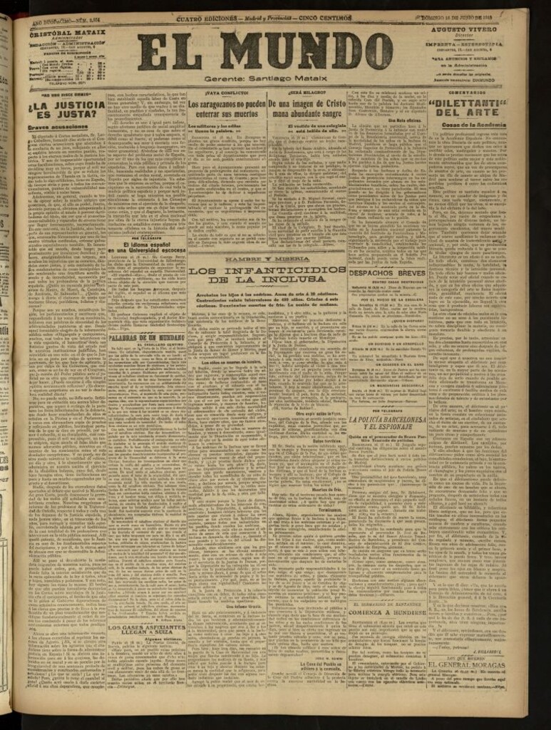 Miniatura de El Mundo del 16 de junio de 1918 (edición de provincias)