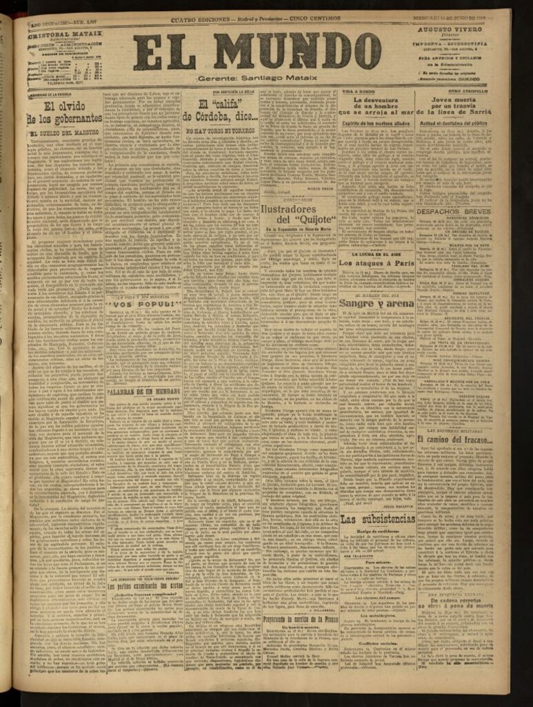 Miniatura de El Mundo del 19 de junio de 1918 (edición de provincias)