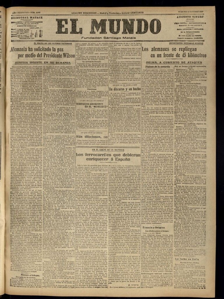 Miniatura de El Mundo del 6 de octubre de 1918 (edición de provincias)