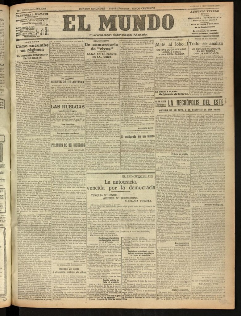Miniatura de El Mundo del 1 de noviembre de 1918 (edición de provincias)