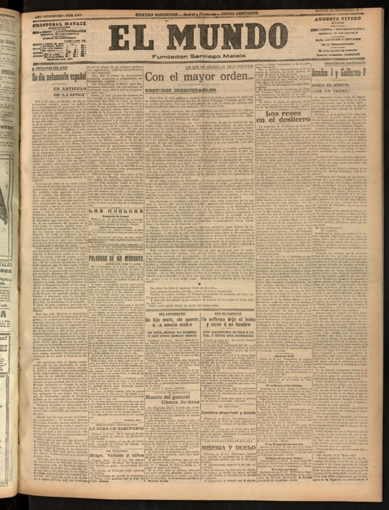 Miniatura de El Mundo del 19 de noviembre de 1918 (edición de provincias)