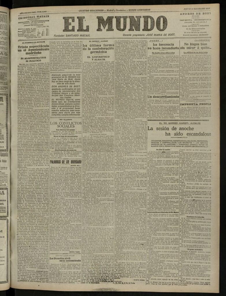 Miniatura de El Mundo del 28 de noviembre de 1918 (edición de provincias)