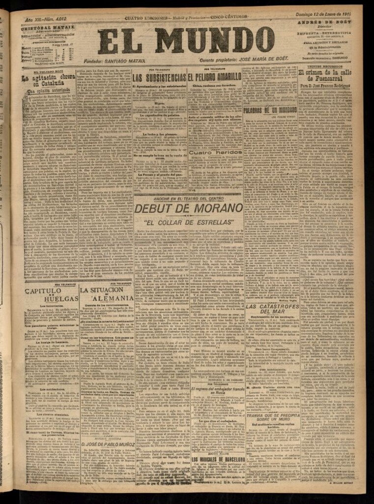 Miniatura de El Mundo del 12 de enero de 1919