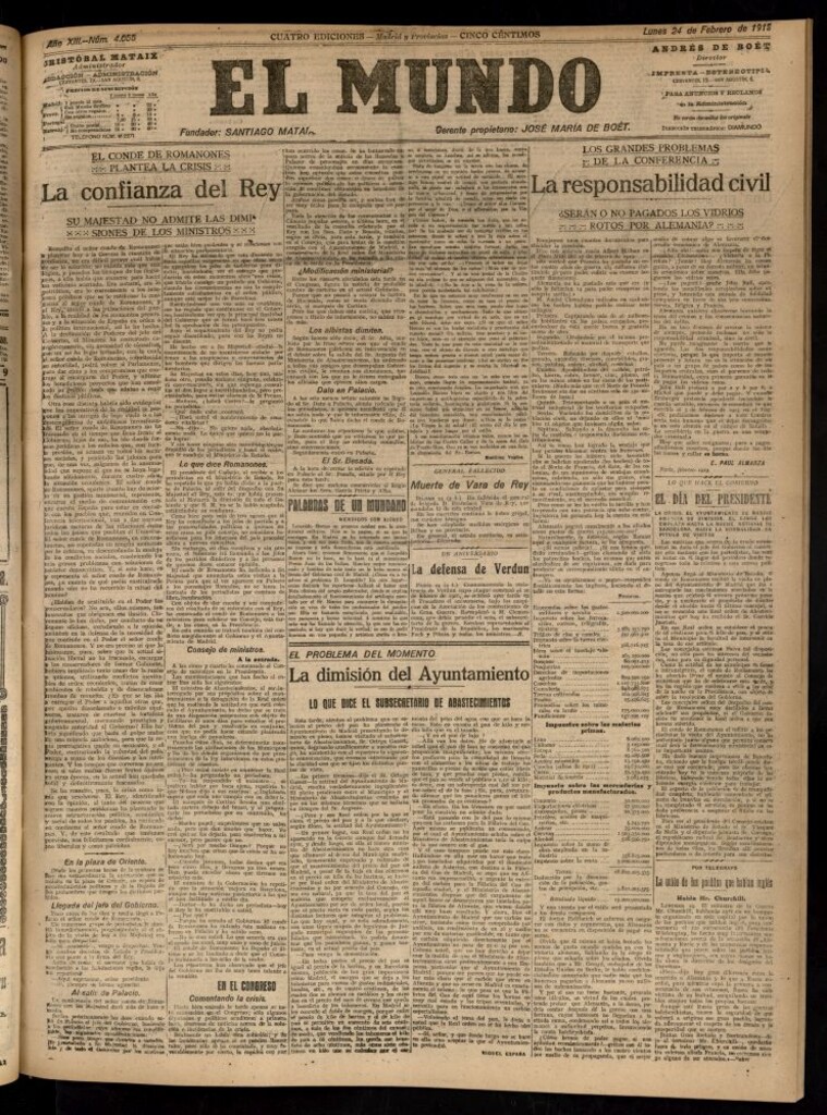 Miniatura de El Mundo del 24 de febrero de 1919
