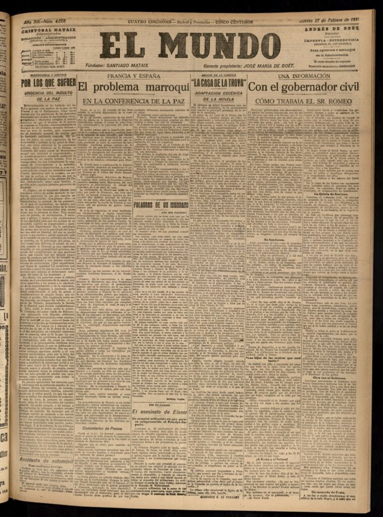 Miniatura de El Mundo del 27 de febrero de 1919
