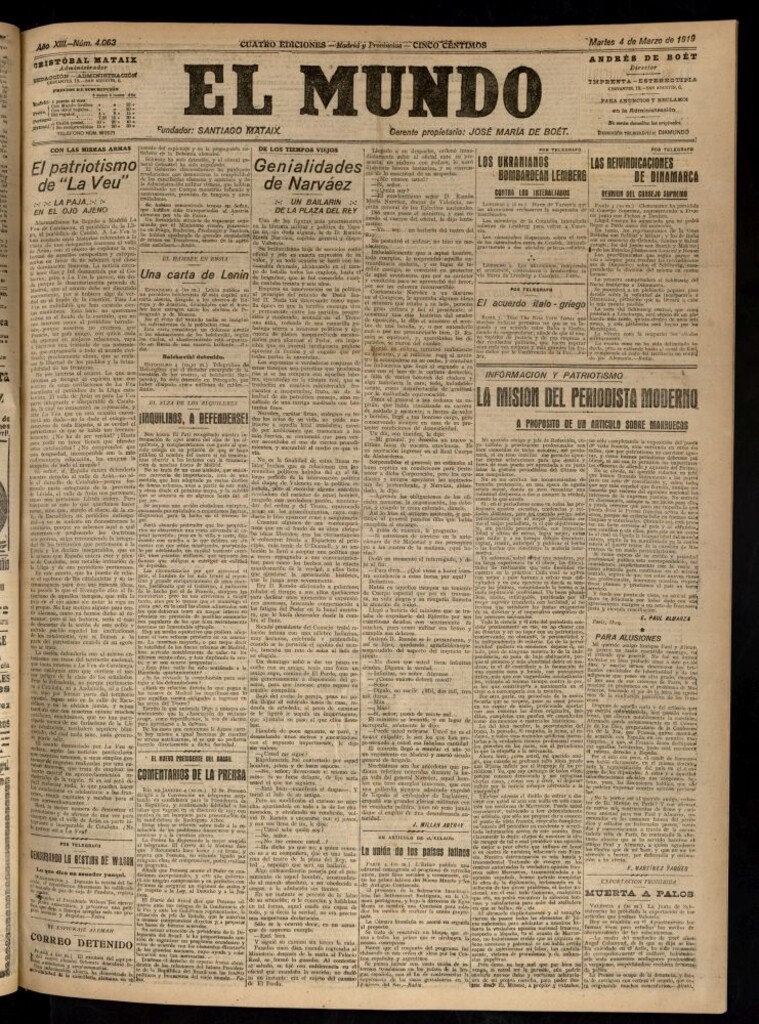 Miniatura de El Mundo del 4 de marzo de 1919