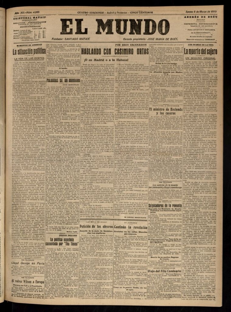 Miniatura de El Mundo del 6 de marzo de 1919