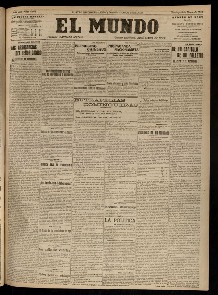 Miniatura de El Mundo del 9 de marzo de 1919