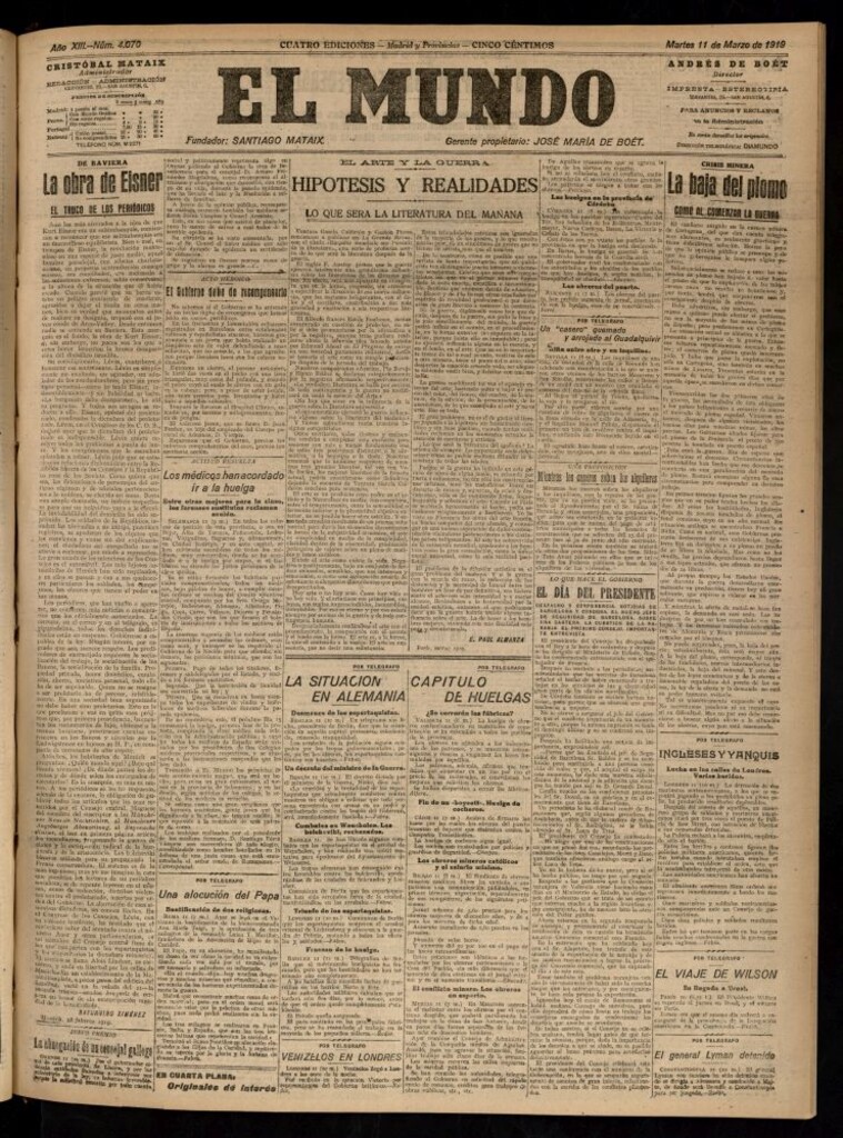 Miniatura de El Mundo del 11 de marzo de 1919