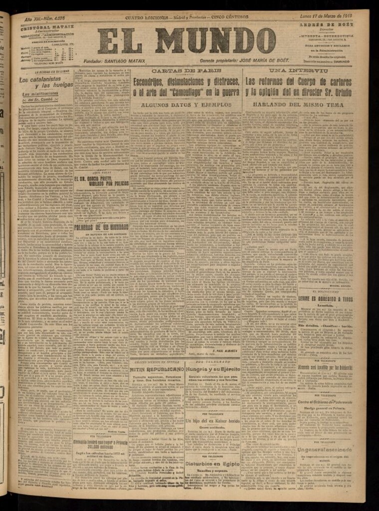 Miniatura de El Mundo del 17 de marzo de 1919