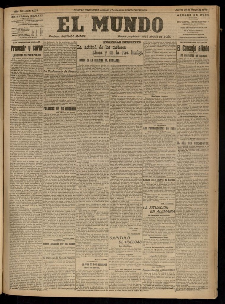Miniatura de El Mundo del 20 de marzo de 1919
