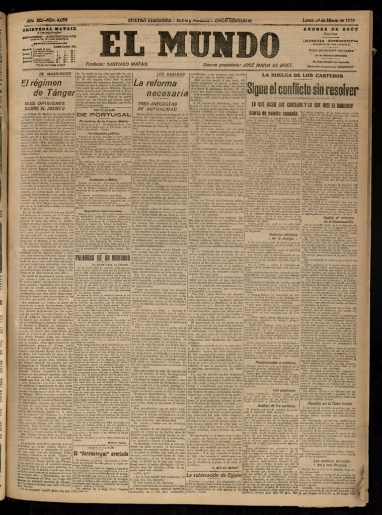 Miniatura de El Mundo del 24 de marzo de 1919