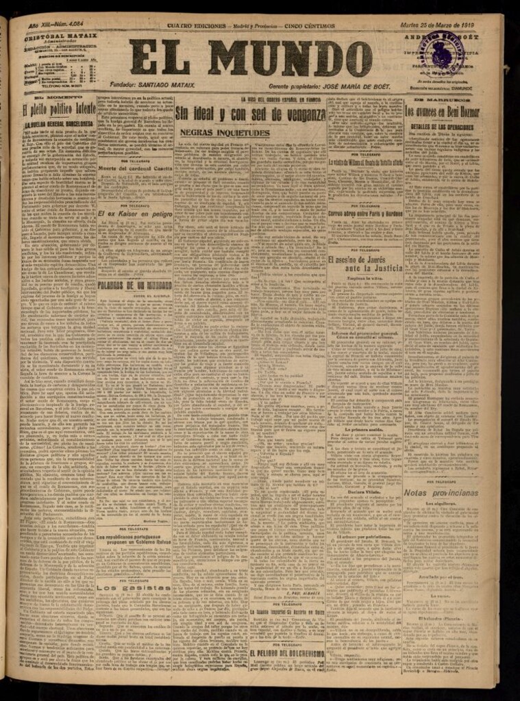 Miniatura de El Mundo del 25 de marzo de 1919