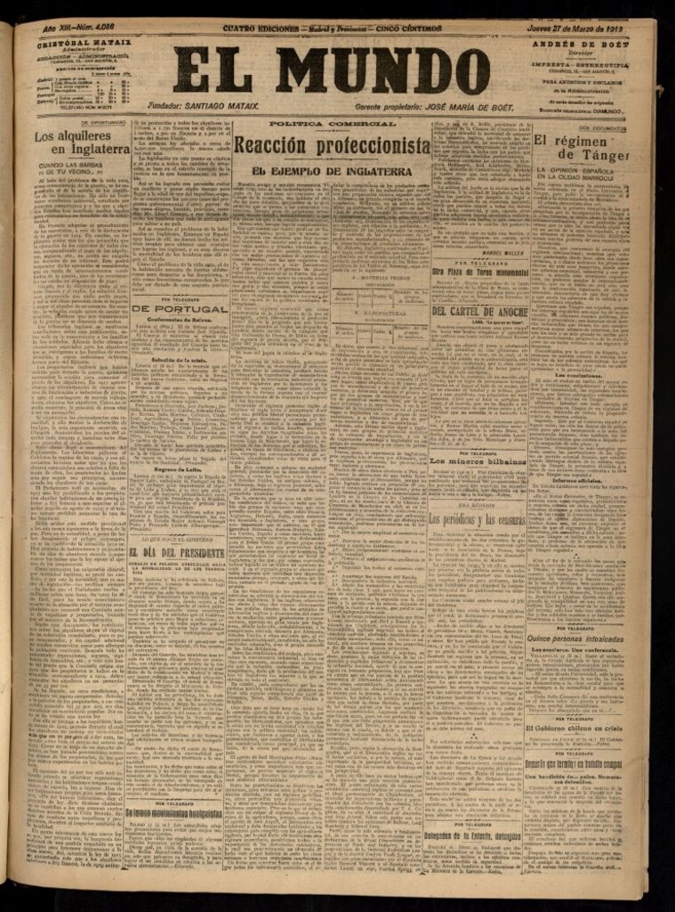 Miniatura de El Mundo del 27 de marzo de 1919