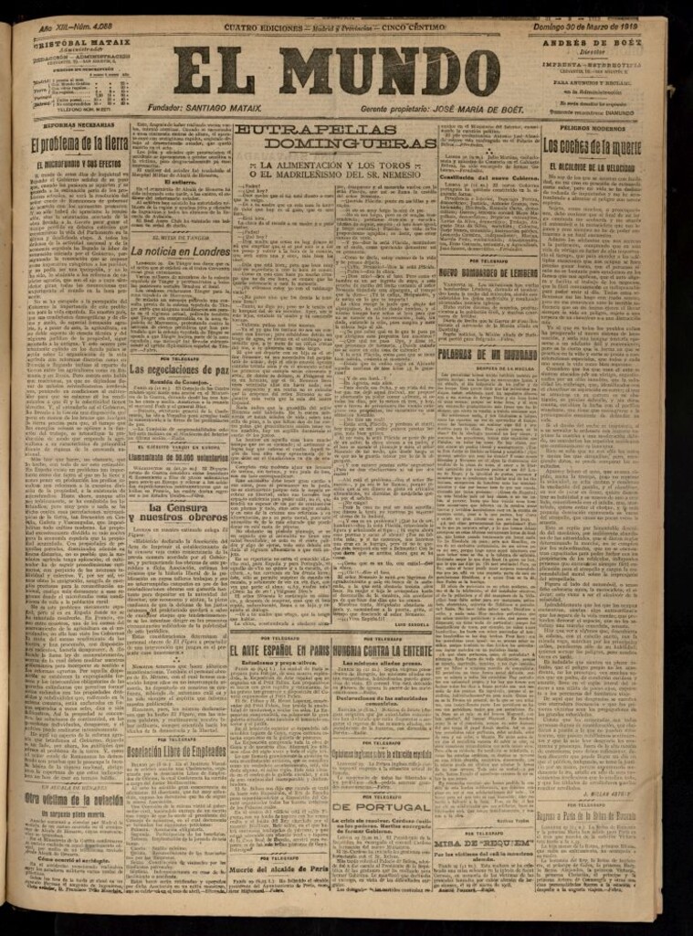 Miniatura de El Mundo del 30 de marzo de 1919
