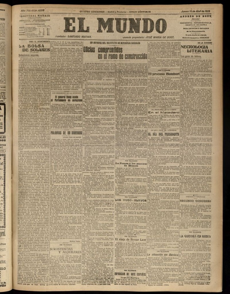Miniatura de El Mundo del 10 de abril de 1919