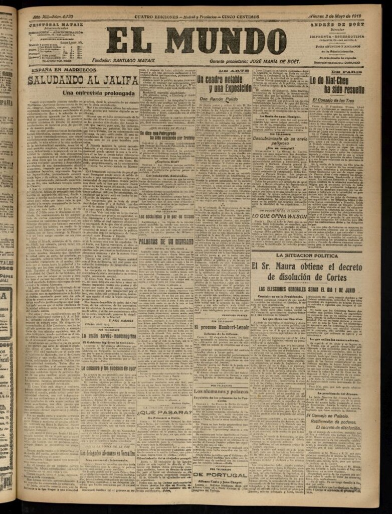 Miniatura de El Mundo del 2 de mayo de 1919