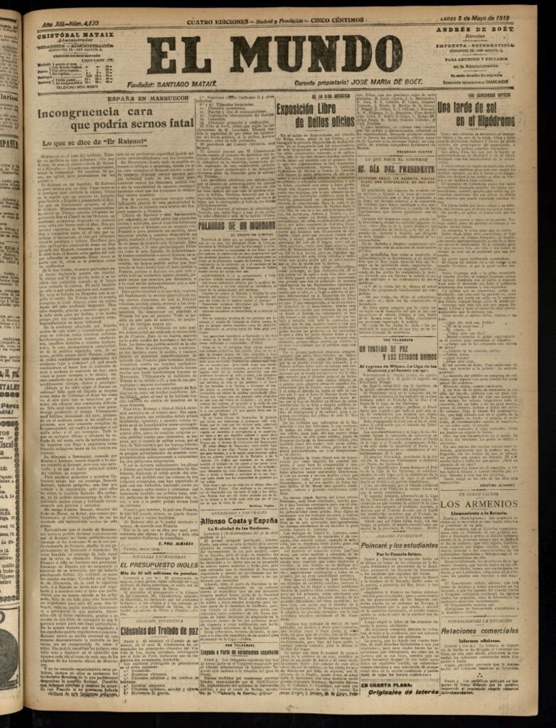 Miniatura de El Mundo del 5 de mayo de 1919