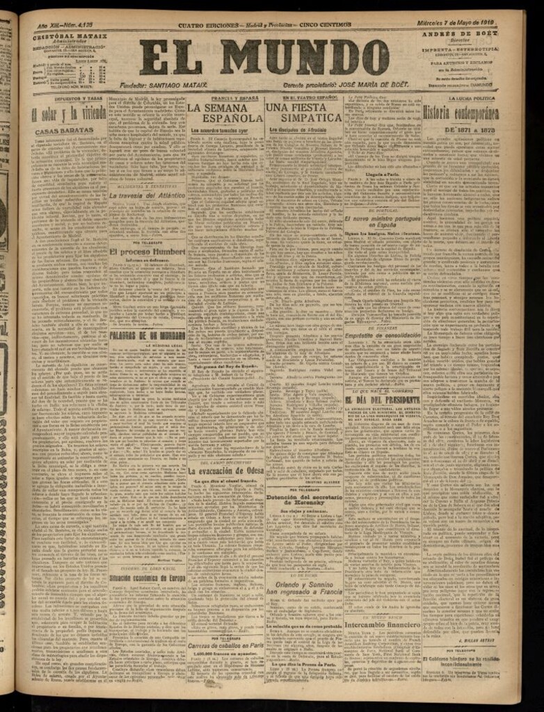 Miniatura de El Mundo del 7 de mayo de 1919