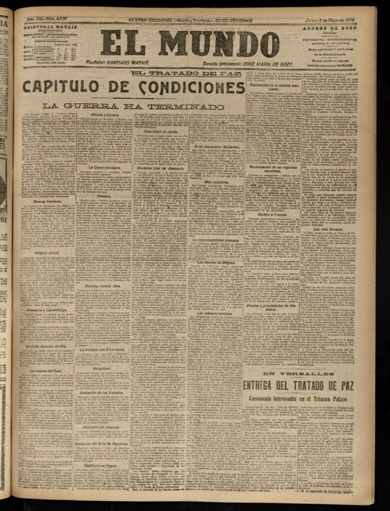 Miniatura de El Mundo del 8 de mayo de 1919