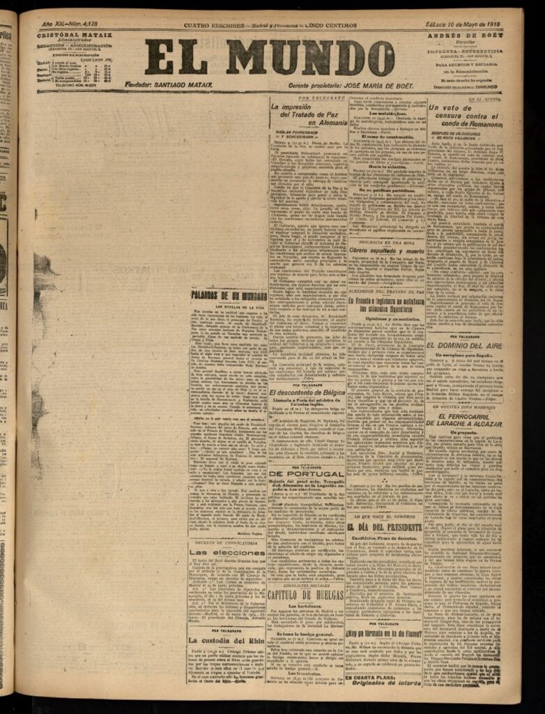 Miniatura de El Mundo del 10 de mayo de 1919