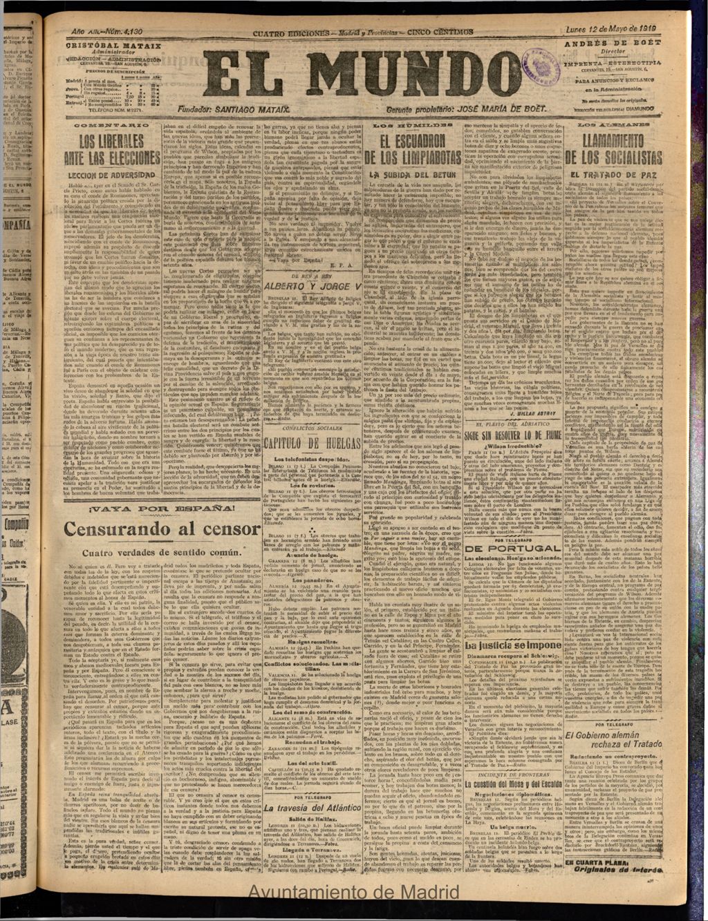 Miniatura de El Mundo del 12 de mayo de 1919
