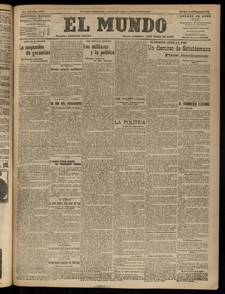 Miniatura de El Mundo del 13 de mayo de 1919