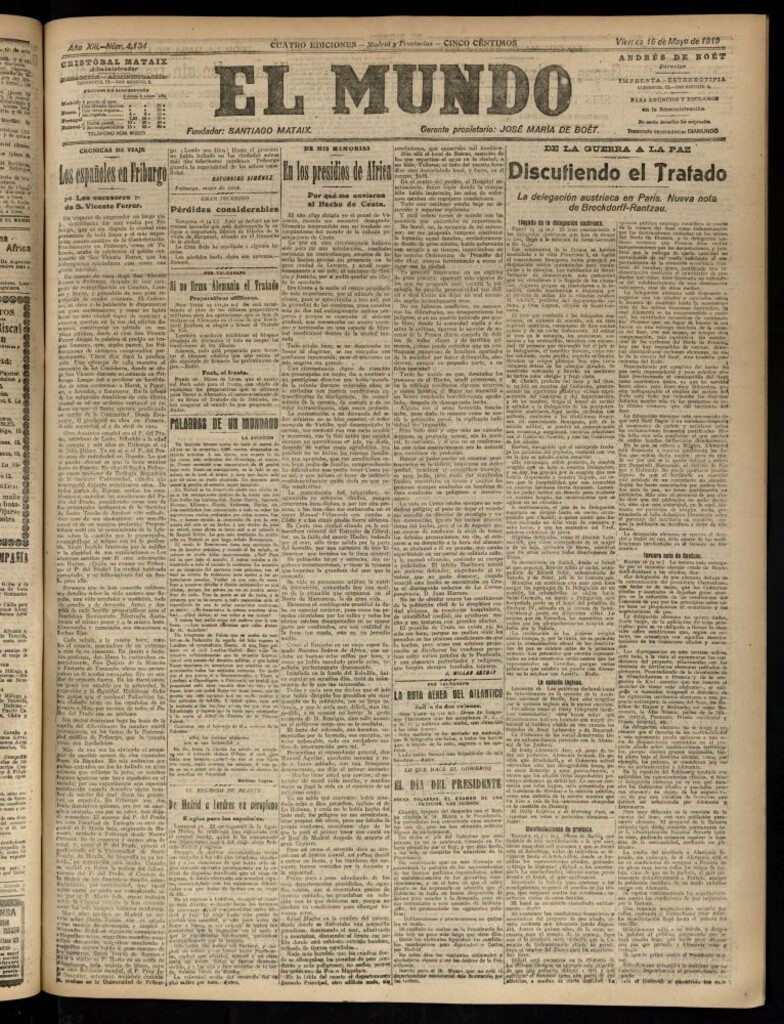 Miniatura de El Mundo del 16 de mayo de 1919