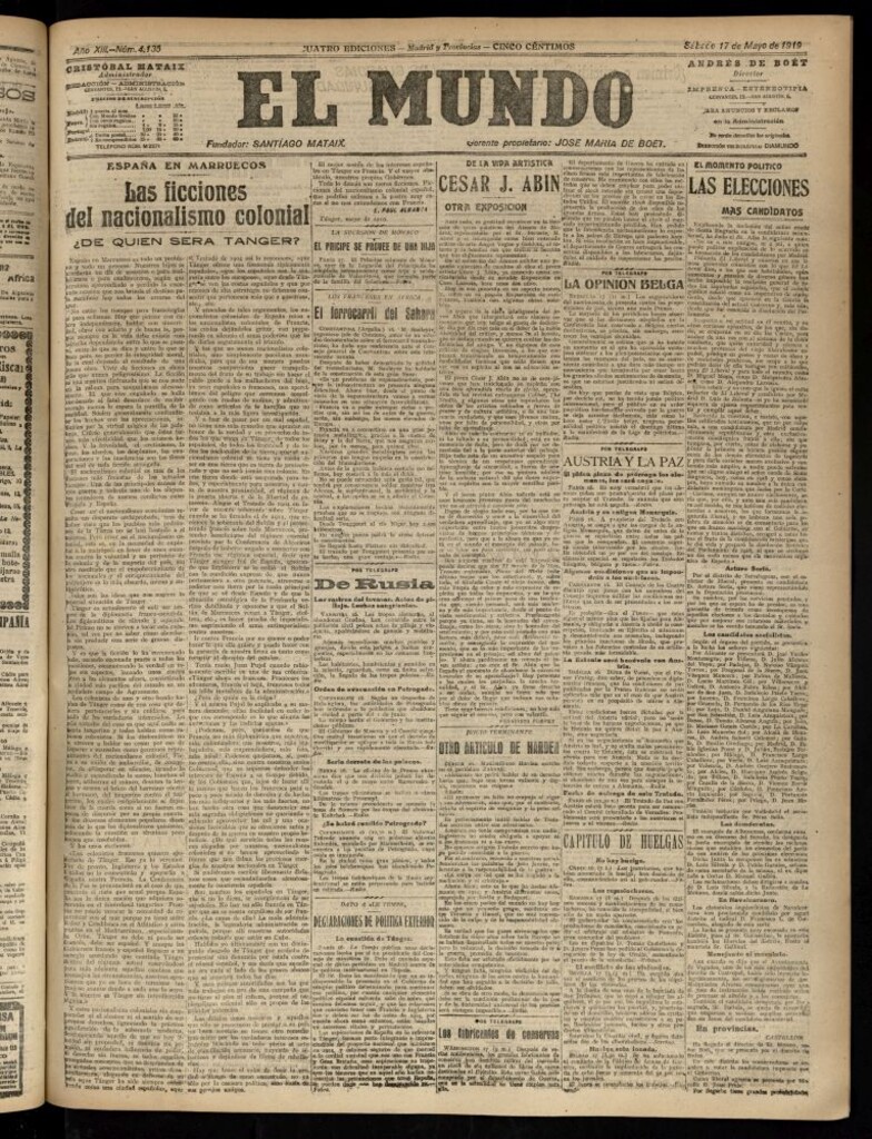 Miniatura de El Mundo del 17 de mayo de 1919