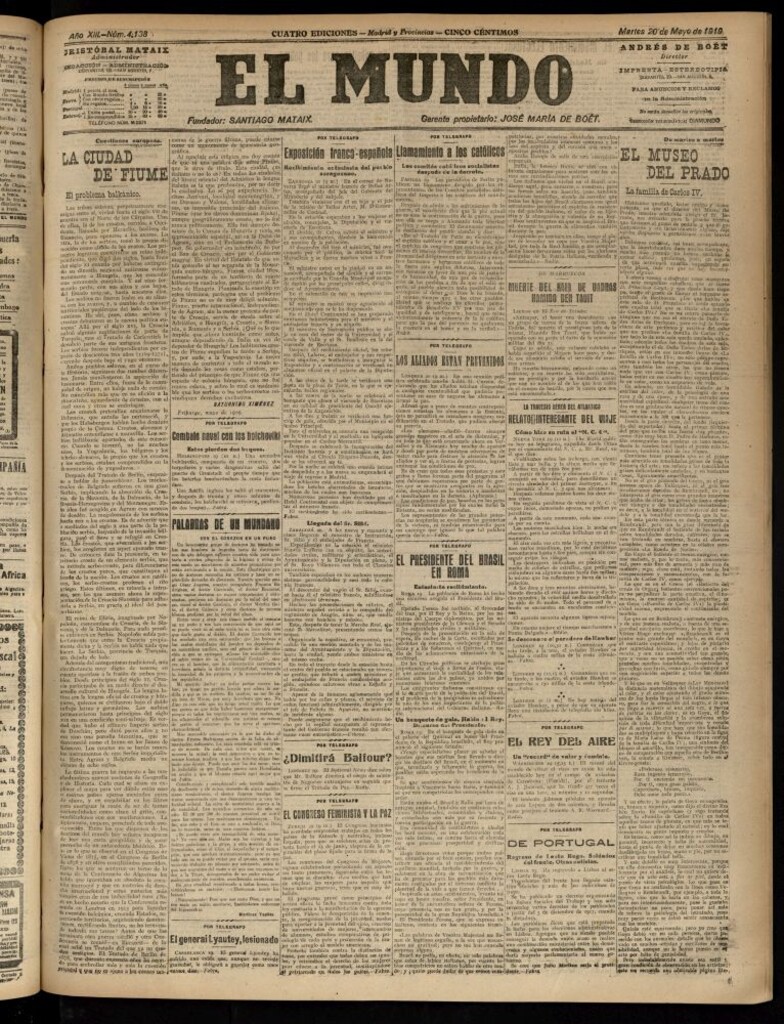 Miniatura de El Mundo del 20 de mayo de 1919