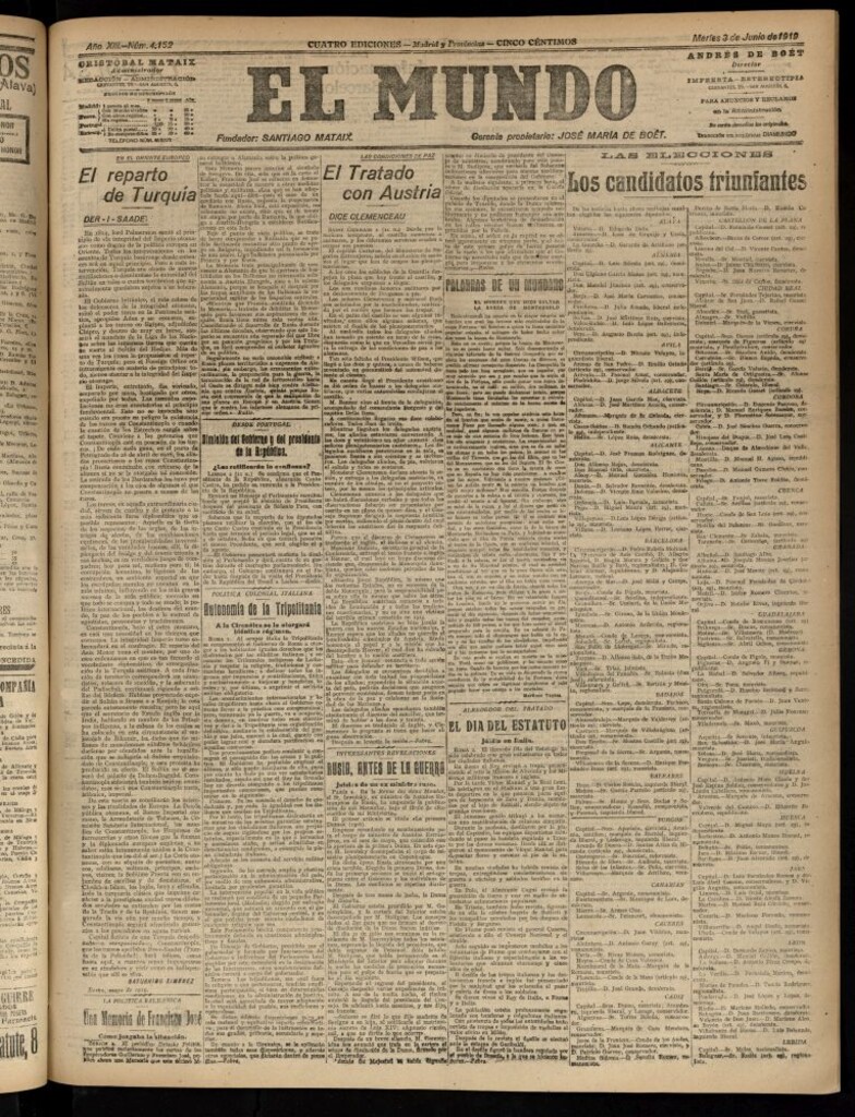 Miniatura de El Mundo del 3 de junio de 1919