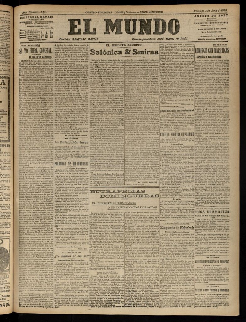 Miniatura de El Mundo del 8 de junio de 1919