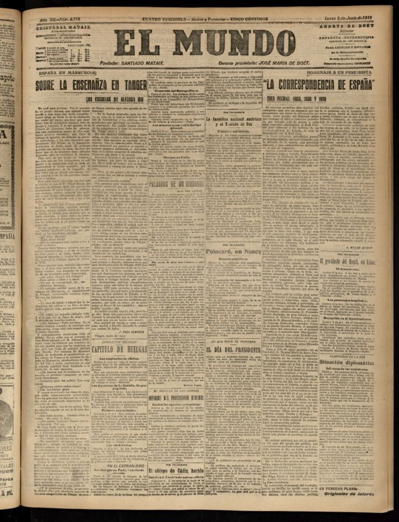 Miniatura de El Mundo del 9 de junio de 1919