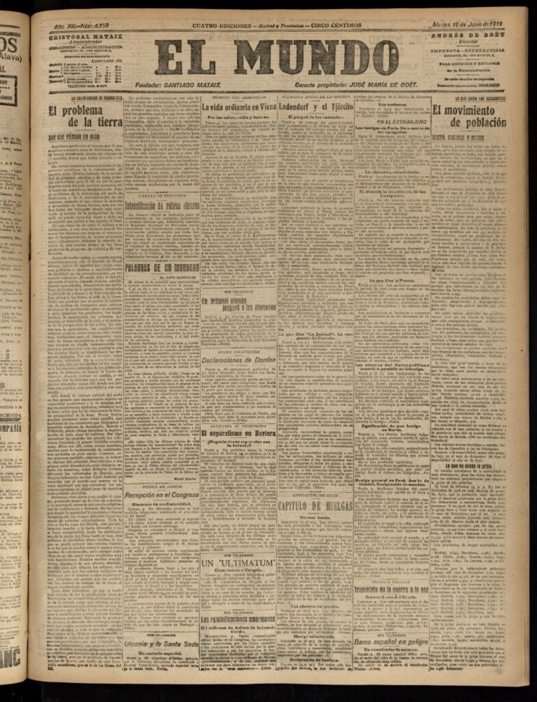 Miniatura de El Mundo del 10 de junio de 1919