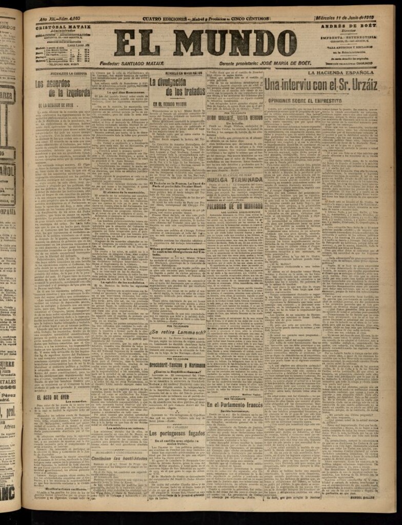 Miniatura de El Mundo del 11 de junio de 1919