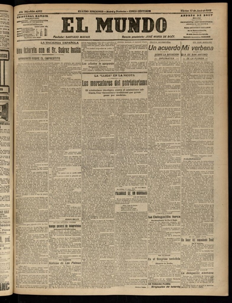 Miniatura de El Mundo del 13 de junio de 1919