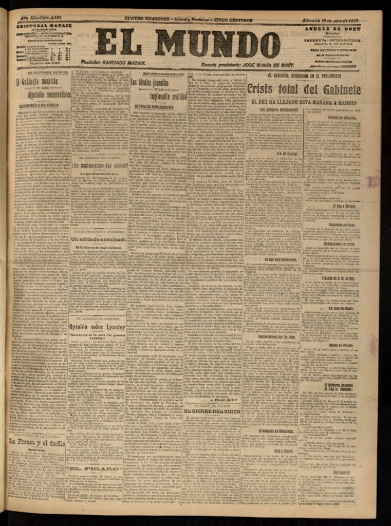 Miniatura de El Mundo del 16 de julio de 1919