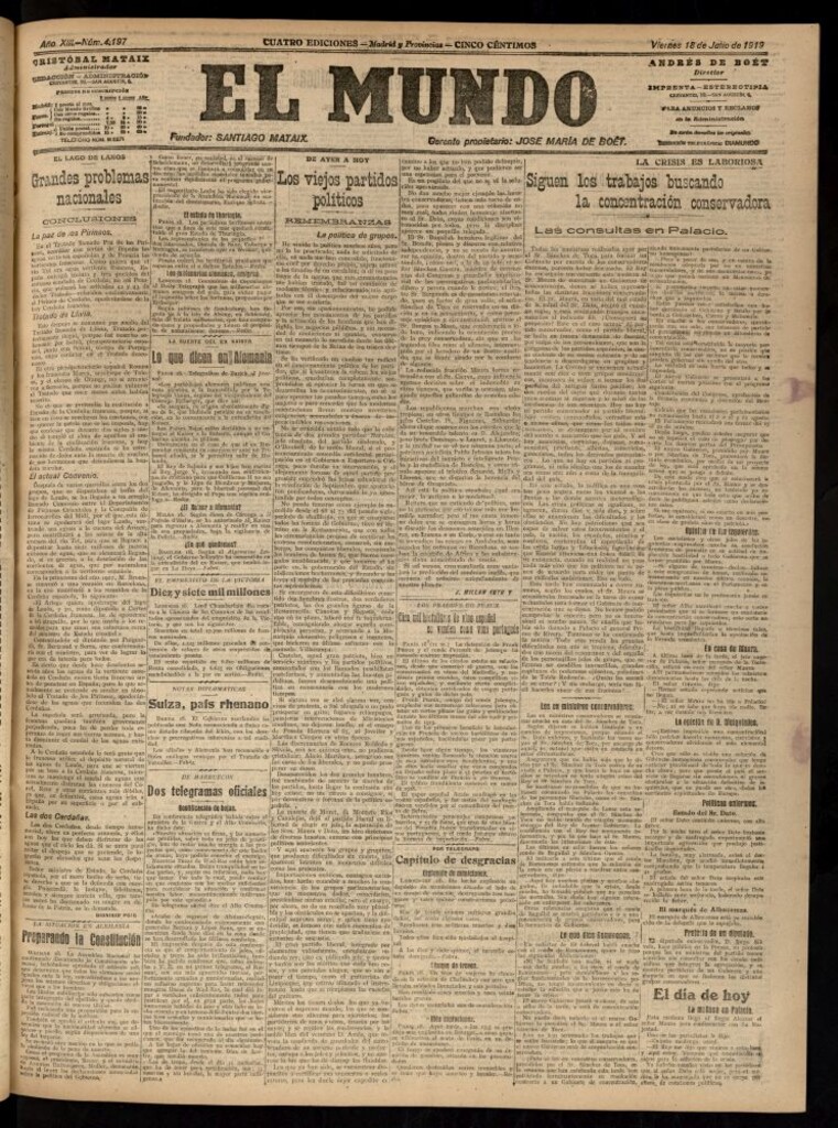 Miniatura de El Mundo del 18 de julio de 1919
