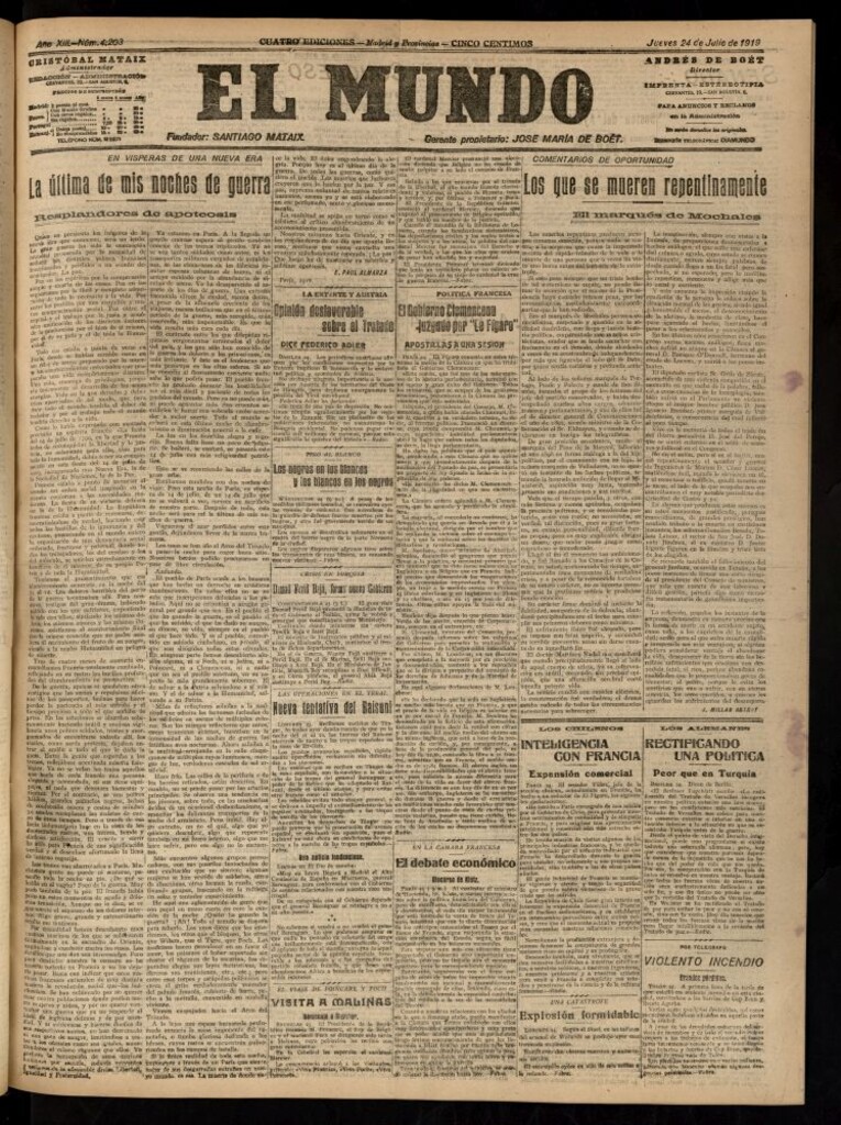 Miniatura de El Mundo del 24 de julio de 1919