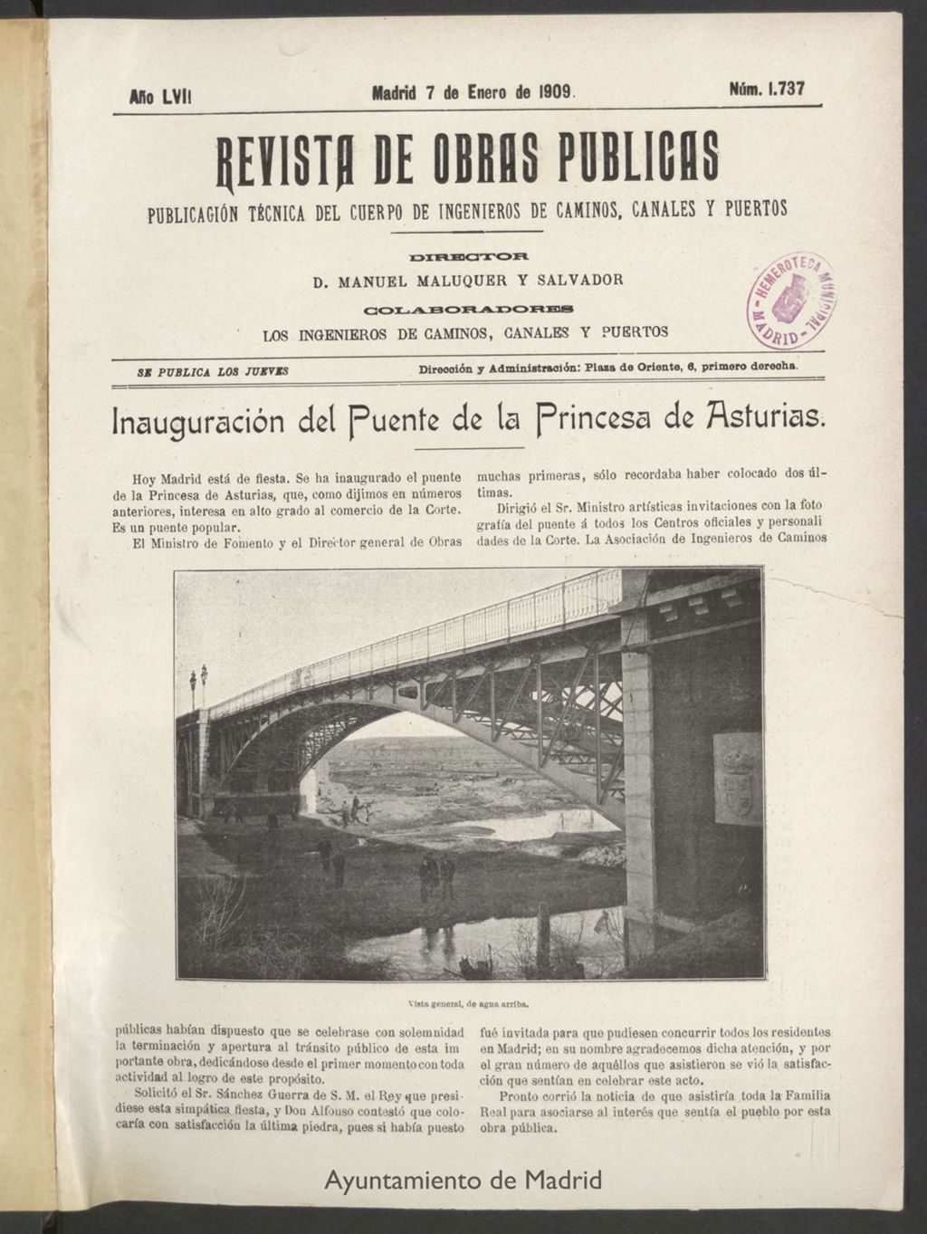 Miniatura de Revista de obras públicas del 7 de enero de 1909