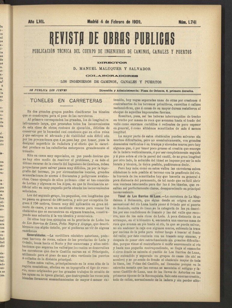 Miniatura de Revista de obras públicas del 4 de febrero de 1909