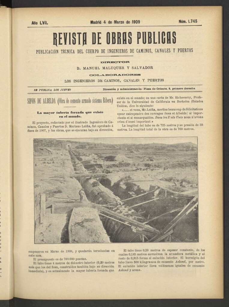 Miniatura de Revista de obras públicas del 4 de marzo de 1909