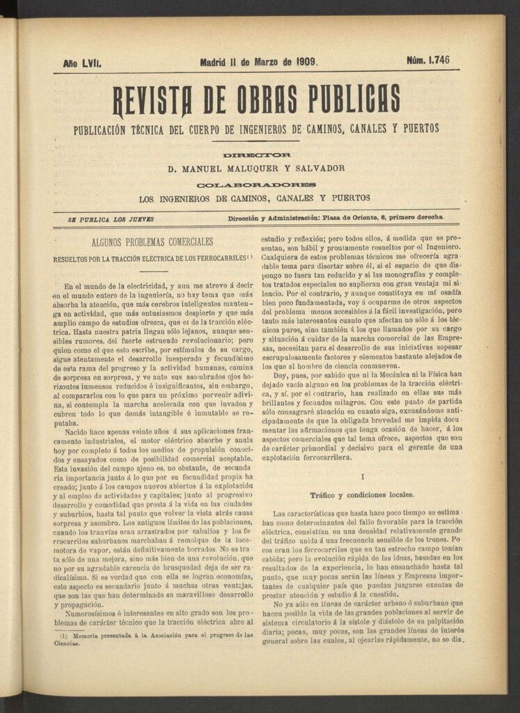 Miniatura de Revista de obras públicas del 11 de marzo de 1909